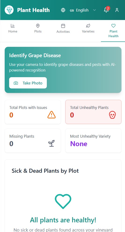 EverGrape Plant Health - AI-powered disease detection
